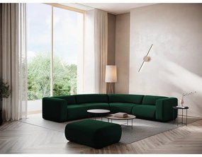 Tmavozelená zamatová rohová pohovka Ekahi – Makamii