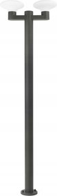 Stĺpiková lampa Faro Blubs 2xE27 IP44 tmavo šedá, výška 214 cm