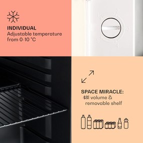 Klarstein PopLife 48, chladnička na nápoje, chladnička, 48 l, 0-10°C, retro dizajn