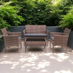 Elegantná ratanová záhradná sedacia súprava so stolom