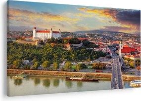 Obraz - Panorama Bratislavy, Slovensko (90x60 cm)