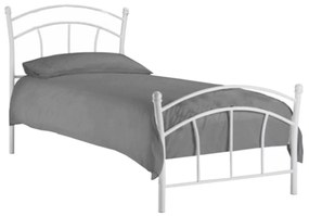 Tempo Kondela Kovová posteľ s roštom, biela, BURZUM