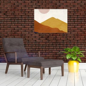 Sklenený obraz - Akvarelové hory N⁰1 (70x50 cm)