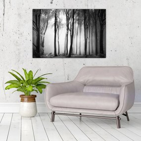 Obraz - Vlk v temnom lese (90x60 cm)