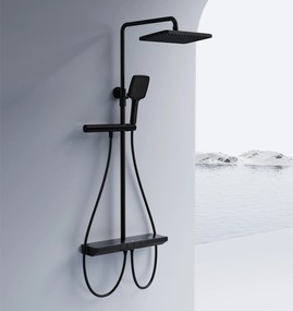 Rea Pedro, sprchový set s termostatom, čierna matná, REA-P0897