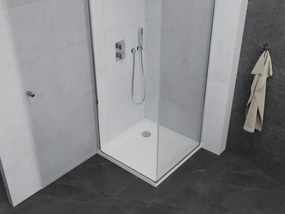 Mexen Pretoria sprchovací kút 70 x 70 cm, priehľadná, chróm + plochá sprchová vanička, 852-070-070-01-00-4010