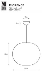 Markslöjd 108792 - Luster na lanku FORENCE 1xE27/40W/230V pr. 50 cm biela