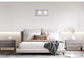 Závesné svietidlo Eliza Cage, 2x biele sklenené tienidlo v kovovom ráme