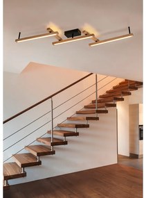 LED stropné svietidlo na diaľkové ovládanie v čierno-prírodnej farbe 10x180 cm Bellari – Trio