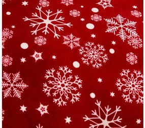 Sada mikroplyšových obliečok SNOWFALL červené + obliečka mikroplyš SOFT 180x200 cm biele, dvojlôžko
