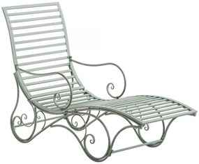 Kovová záhradné lehátko Amiens - Zelená antik