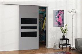 Posuvné dvere Mereno I 80, Farba:: Biela / Grafit + čierny lacobel