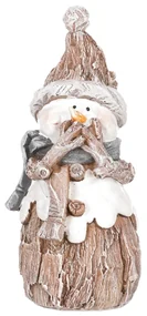 Vianočná dekorácia Snehuliak, polyresin, 15 cm