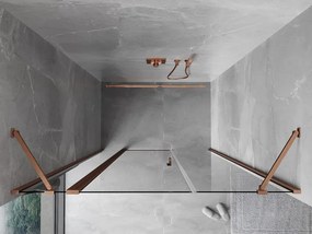 Mexen, Mexen Mist výklopné sprchové dvere 130 cm, transparentné, brúsená meď - 8A4-130-001-65-00