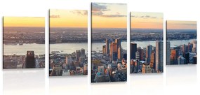 5-dielny obraz panoráma mesta New York