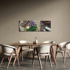 Obraz - Z kuchynského lopárika (s hodinami) (90x30 cm)