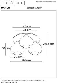 Moderné svietidlo LUCIDE MARIUS 3xE27 74114/03/30