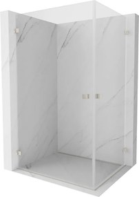 Mexen Lunar-B Duo výklopný sprchový kút 100 x 70 cm, číre sklo, brúsená oceľ, 832-100L-070P-97-00