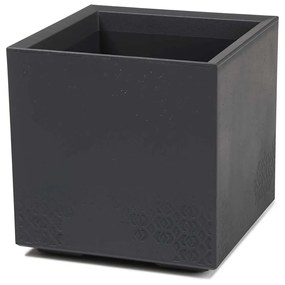 PLASTOVÝ KVETINÁČ NA KOLIESKACH BETONIQUE ECO 40X40 CM IMITÁCIA BETÓNU ANTRACITOVÁ