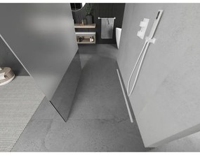 Mexen Kioto, priechodná sprchová zástena 140 x 200 cm, 8mm sklo číre/námraza, 2x biela stabilizačná rozpera, 800-140-002-20-35