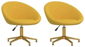 Jedálenské stoličky 2 ks žlté zamatové