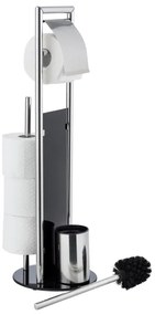 WENKO 24075800 - WC súprava RAVINA 20x707 cm nerez/strieborná/čierna