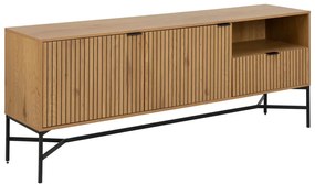 Nízka komoda v dekore duba v prírodnej farbe 180x70 cm Jaipur – Actona