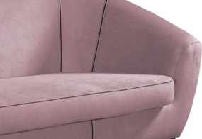 Trojmiestna pohovka Olivio, svetle ružová zamatová látka