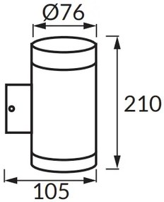 STRÜHM Nástenné svietidlo ASTER 2xGU10 INOX 3016