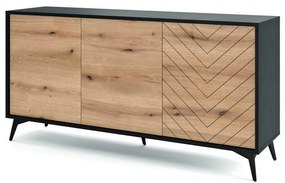Komoda Diamant 154 cm dub/čierna