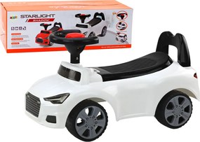 LEAN CARS Detské odrážadlo auto s opierkou QX-3396, klaksón a úložný box, biele