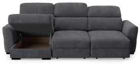 Univerzálna rohová rozkladacia trojmiestna pohovka s úložným priestorom TRENTO antracit