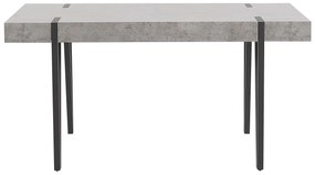 Jedálenský stôl 150 x 90 cm betónový vzhľad/čierna ADENA Beliani