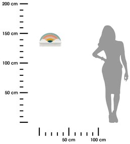 Detská nástenná polica s vešiakmi dúha/pestrofarebná