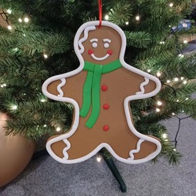 DECOLED Perníkový panáčik, priemer 26,5 x 31 cm, zelená šatka