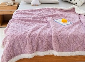 DEKA ružová a biela MikroPlyš 230x200 cm
