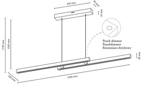 Spot-Light 1519674 - LED Stmievateľný luster na lankách SMAL 2xLED/22,5W/230V