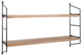 Závesná polička PD210915 prírodné drevo/čierna