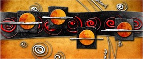 Obraz abstrakcie - Planéty (120x50 cm)
