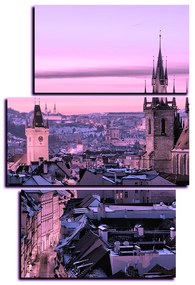 Obraz na plátne - Panoramatický pohľad na starú Prahu - obdĺžnik 7256VC (120x80 cm)