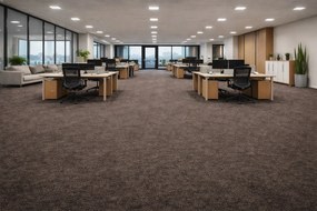 Associated Weavers, Koberec metráž Medusa 43, na mieru, šíře 4m, hnedá, ab (mriežka), chodba / predsieň