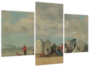 Obraz - Eugène Boudin, Beach Scene , reprodukcia (90x60 cm)