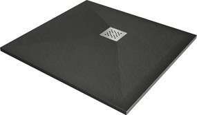 Mexen Stone+ štvorcový kompozitný sprchový kút 90 x 90 cm, antracit - 44719090