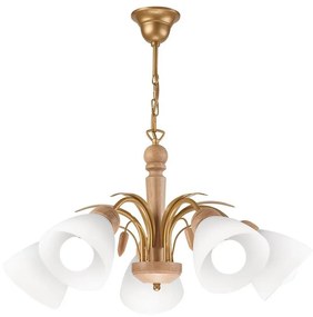 Luster na reťazi TULIPAN 5xE27/60W/230V dub