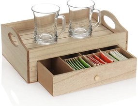 Servírovací podnos so zásuvkou na čaj TEABOX 30x20 cm