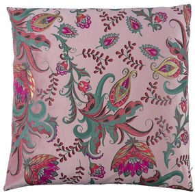 Ružový štvorcový vankúš s kvetmi Paisley - 45*45*15cm