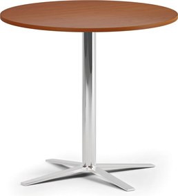 Konferenčný stolík AURA, priemer 60 cm, chróm podnož, čerešňa