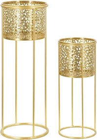 Sada stojanů na květiny Nat A 2 ks zlatá