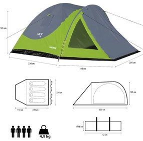 Stan pre 4 osoby NILS Camp Discovery NC6006 - zelený