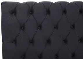 Zamatová posteľ 140 x 200 cm čierna AVALLON Beliani